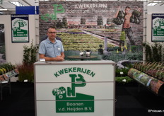 Frank Verwijten van Kwekerij van der Heijden stond ook paraat op de beurs en toonde het hele assortiment aan tuinplanten.