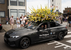 een gele bloemenexplosie op het dak