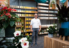 Richard Smit van Bunnik Creations in 'zijn' Green Event Center, de mogelijkheden voor plantenpotten zijn oneindig. 