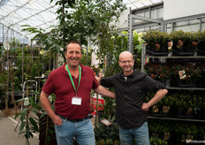 Chris Bolwijn en Alex Frints stonden 35 jaar na hun opleiding aan de Rijks Middelbare Tuinbouwschool Boskoop weer naast elkaar op de beurs, Chris vanuit Bolwijn Skimma in Ijsselmuiden en Alex Frints van Boomkwekerijen Jos Frijns en Zonen uit Margraten