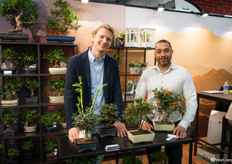 Berend en Joost van Oriental Group met de Bonsai boompjes